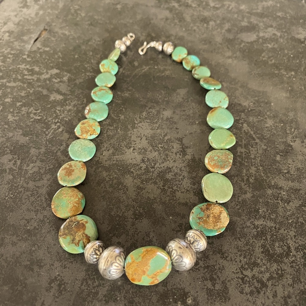 Hand Crafted “One of a Kind” Turquoise & Sterling Silver Handmade Choker. - Picture 2 of 7